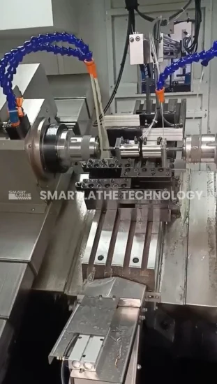 Protetor contra respingos totalmente fechado com telhado superior Ds-36s Máquina de torno CNC de eixo duplo inclinado (DS-36S)